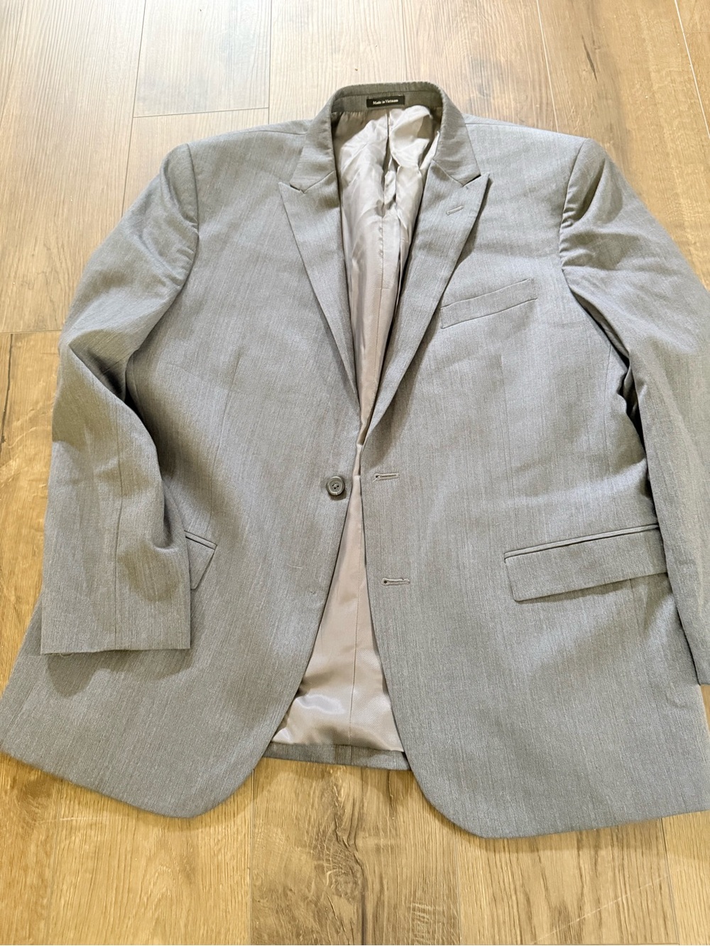 Egara Light Gray Single-Breasted Men's Blazer